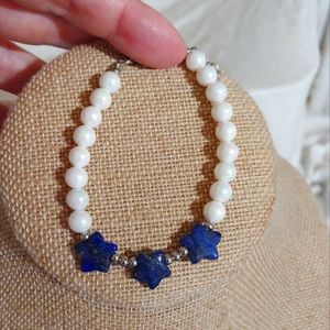 NIB Orion's Belt Bracelet Lapis Lazuli & Pearl